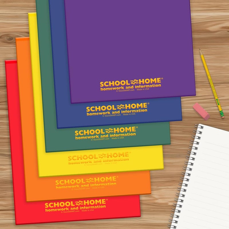 STORE SMART StoreSMARTÂ® School/Home Folders - 6-Pack - 6 Colors! - Letter-Size Twin Pocket - Durable, Archival Plastic - Made in U.S.A - SH900PCP6ENG - Image 4